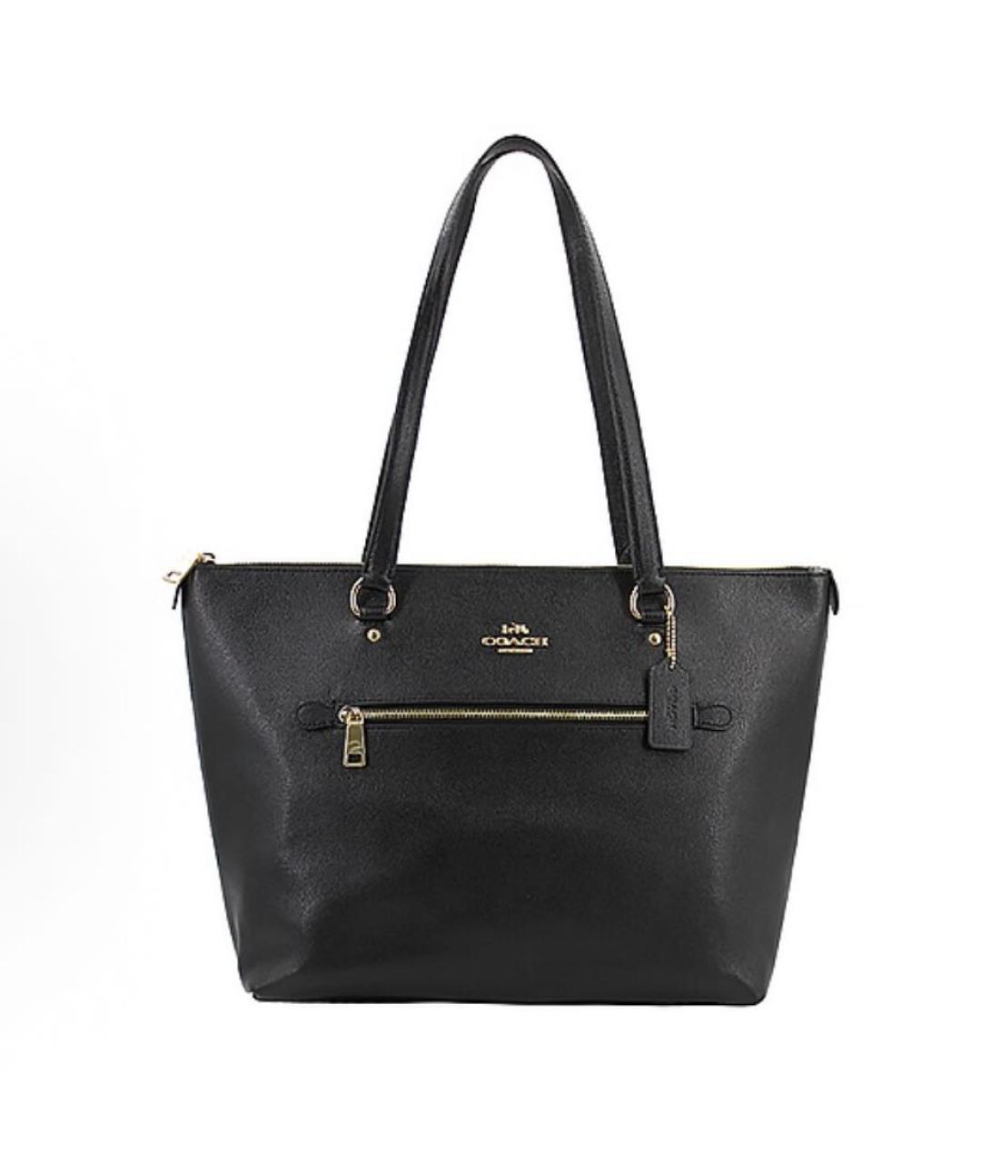 COACH Черная кожаная сумка тоут, фото 9