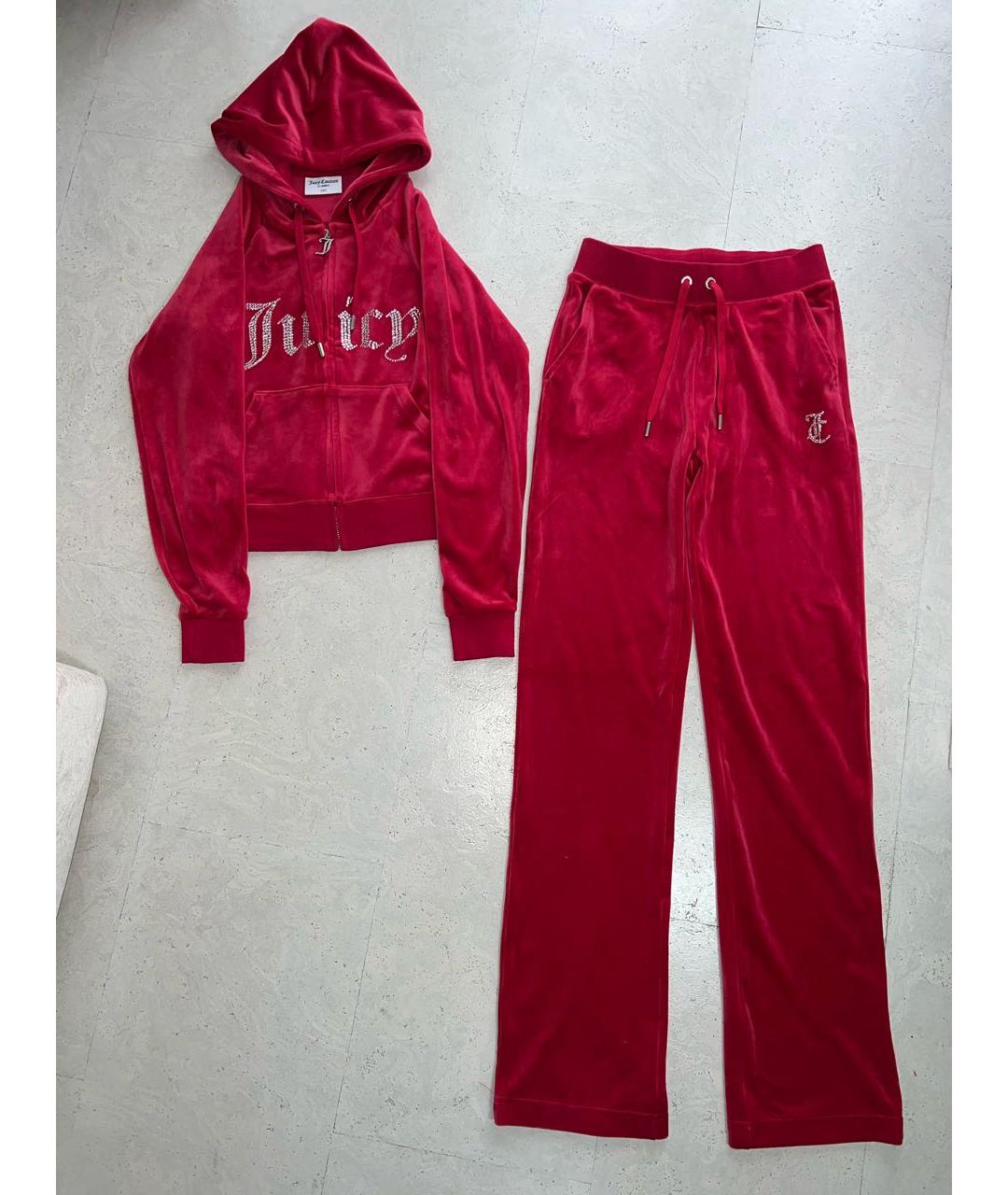 JUICY COUTURE Красный велюровый спортивные костюмы, фото 2