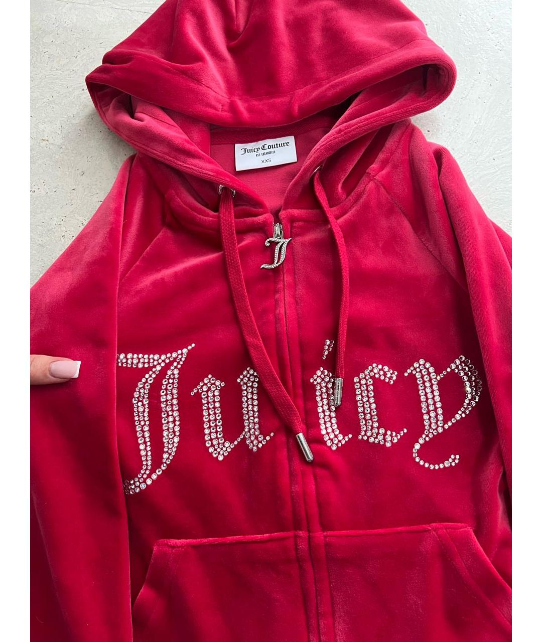 JUICY COUTURE Красный велюровый спортивные костюмы, фото 4