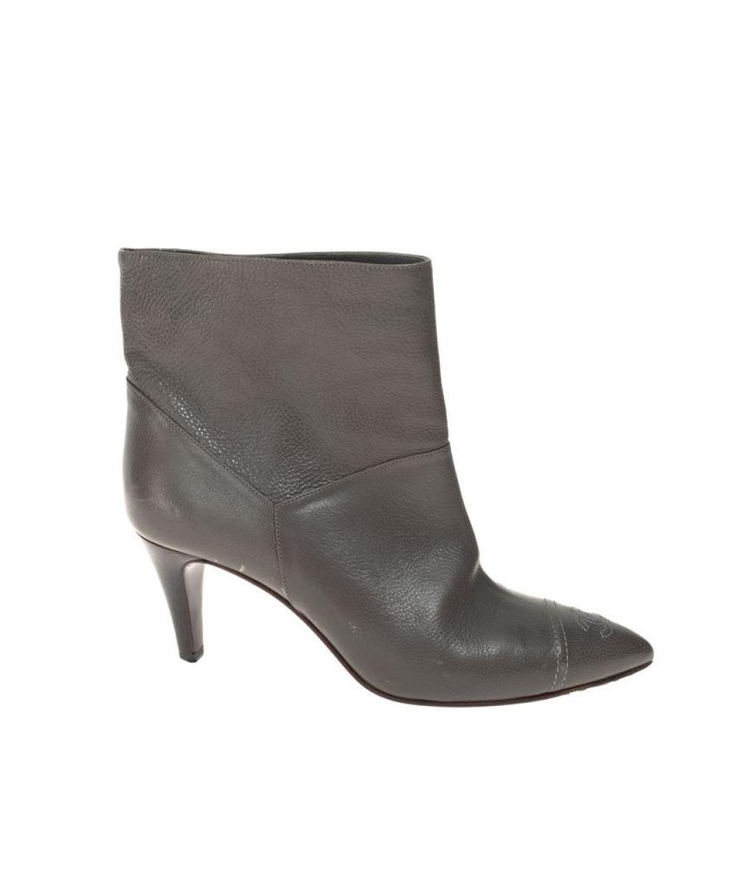CHANEL Серые кожаные ботильоны, фото 7