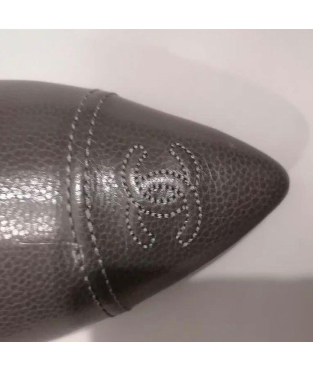 CHANEL Серые кожаные ботильоны, фото 6