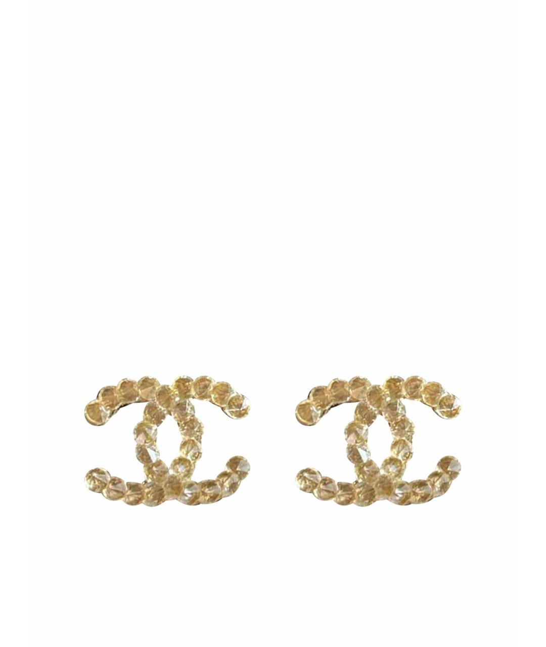 CHANEL Золотые металлические серьги, фото 1