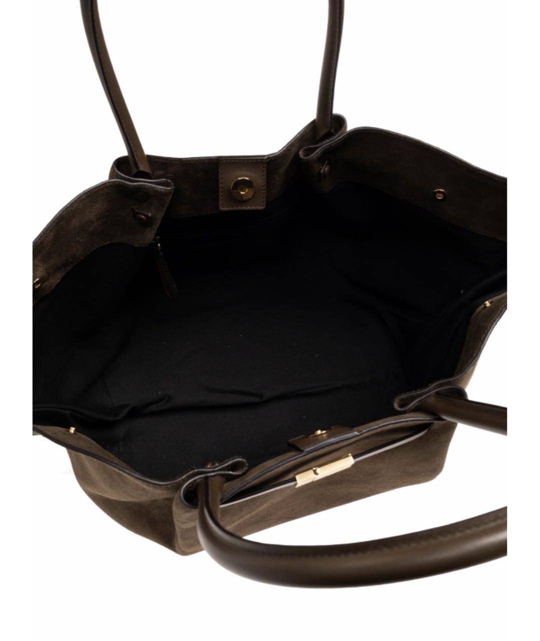 DEMELLIER Коричневая замшевая сумка тоут, фото 5