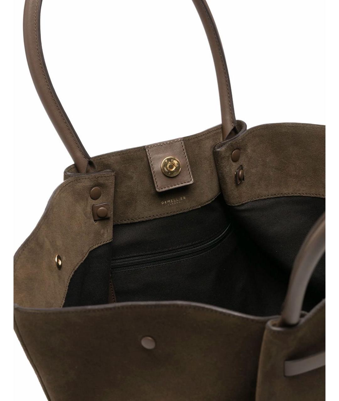 DEMELLIER Коричневая замшевая сумка тоут, фото 7