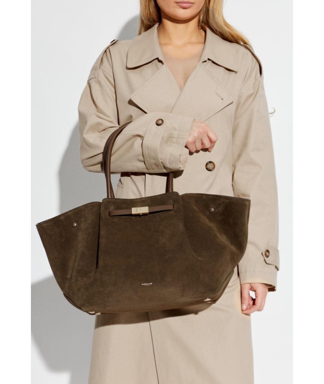 DEMELLIER Коричневая замшевая сумка тоут, фото 2