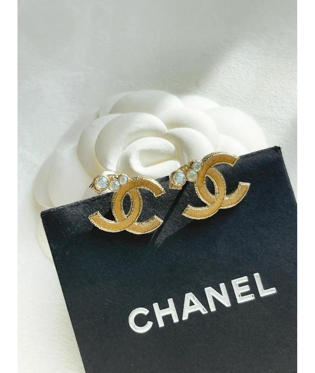 CHANEL Золотые металлические серьги, фото 4