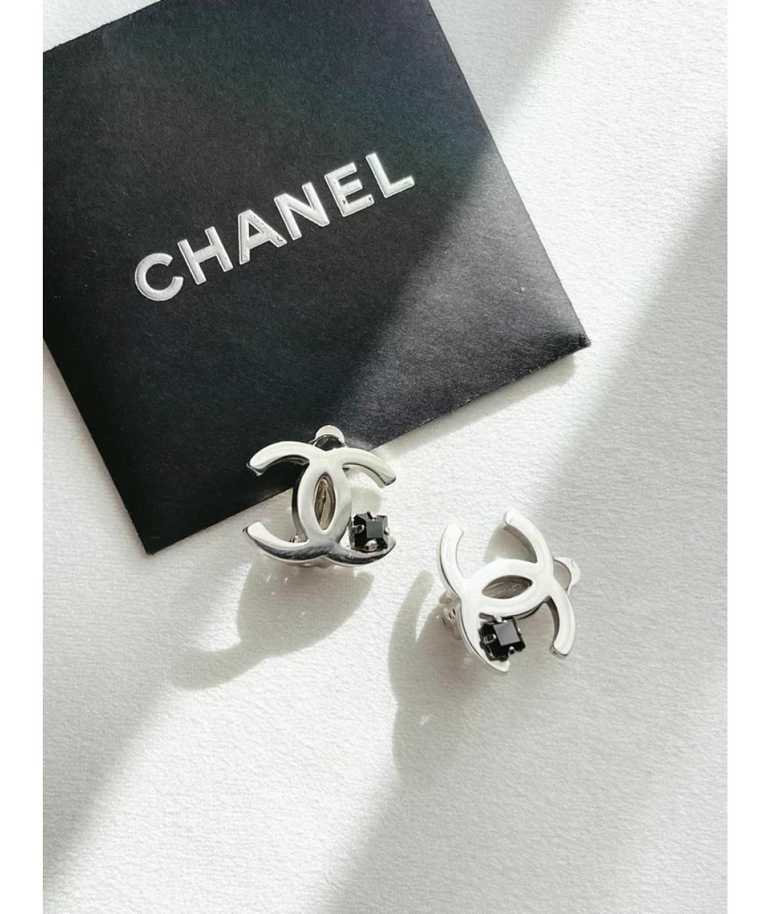 CHANEL Серебряные металлические серьги, фото 3