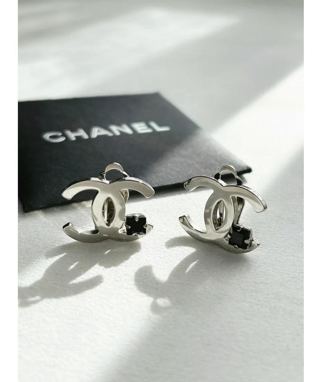 CHANEL Серебряные металлические серьги, фото 4