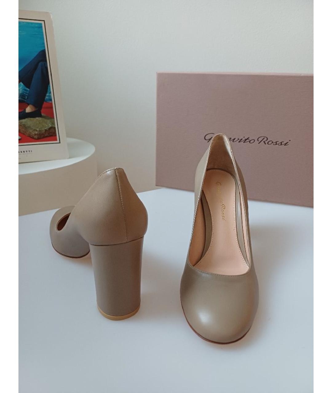 GIANVITO ROSSI Серые кожаные туфли, фото 6