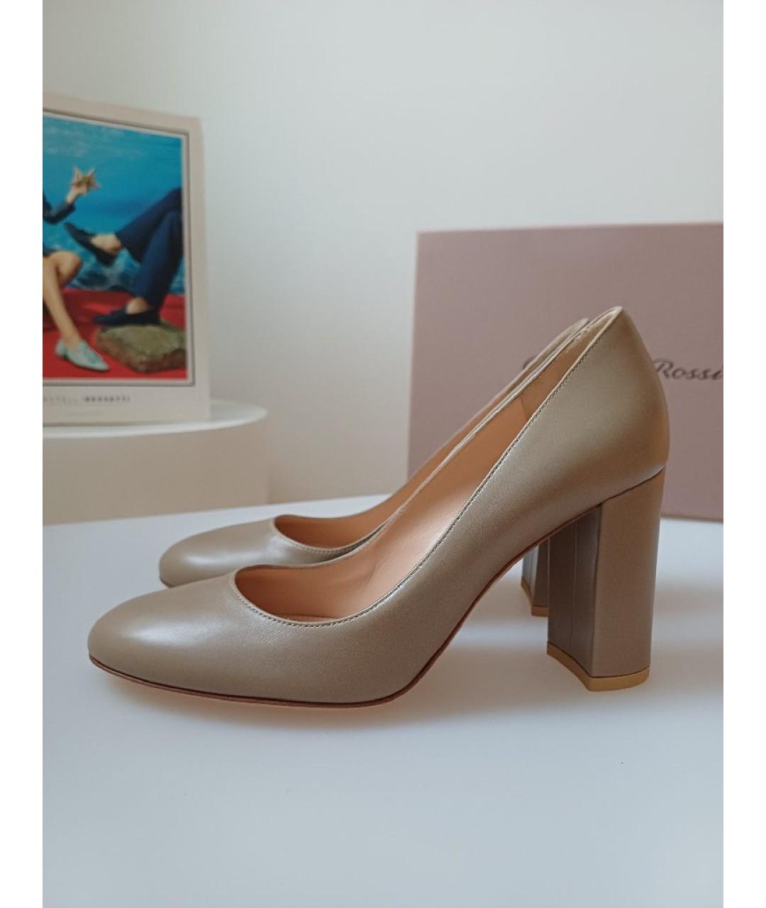 GIANVITO ROSSI Серые кожаные туфли, фото 2