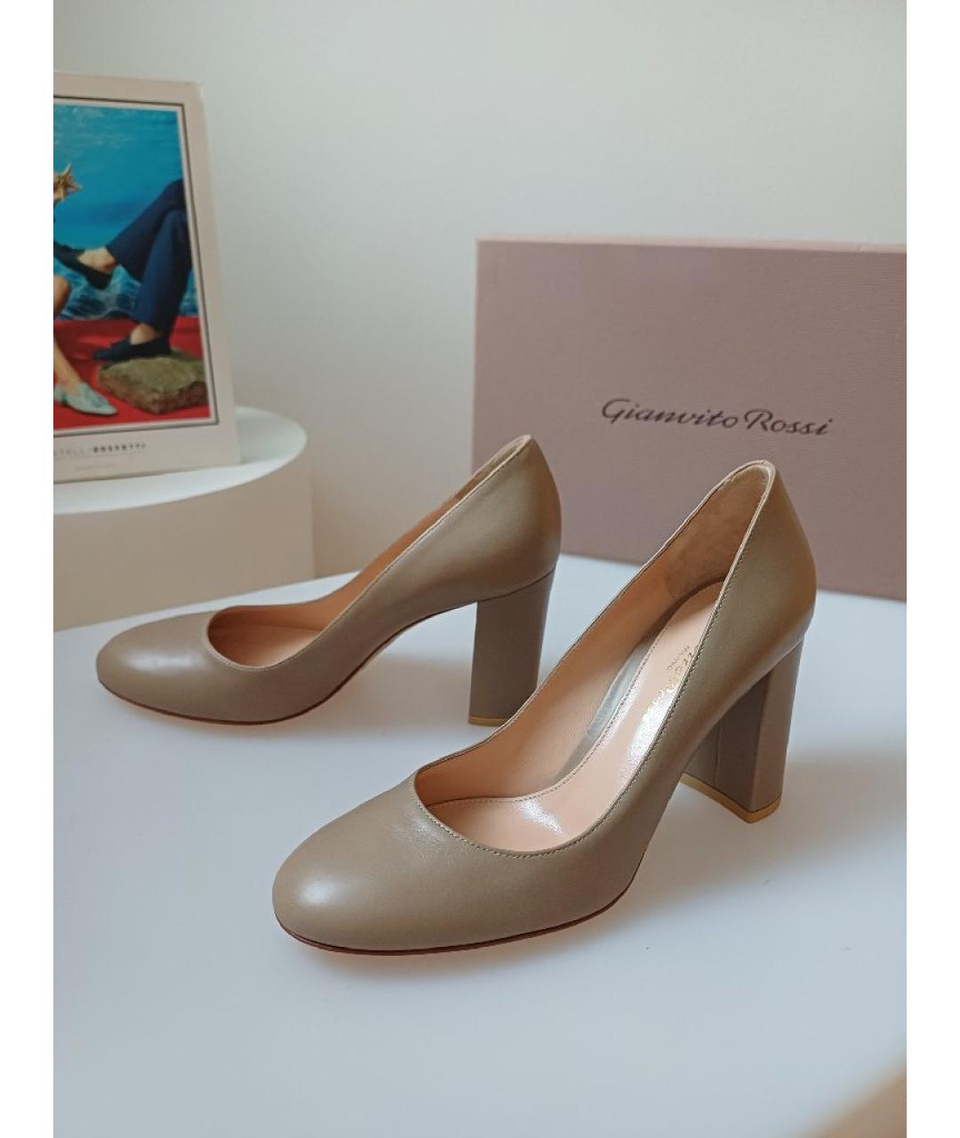 GIANVITO ROSSI Серые кожаные туфли, фото 3