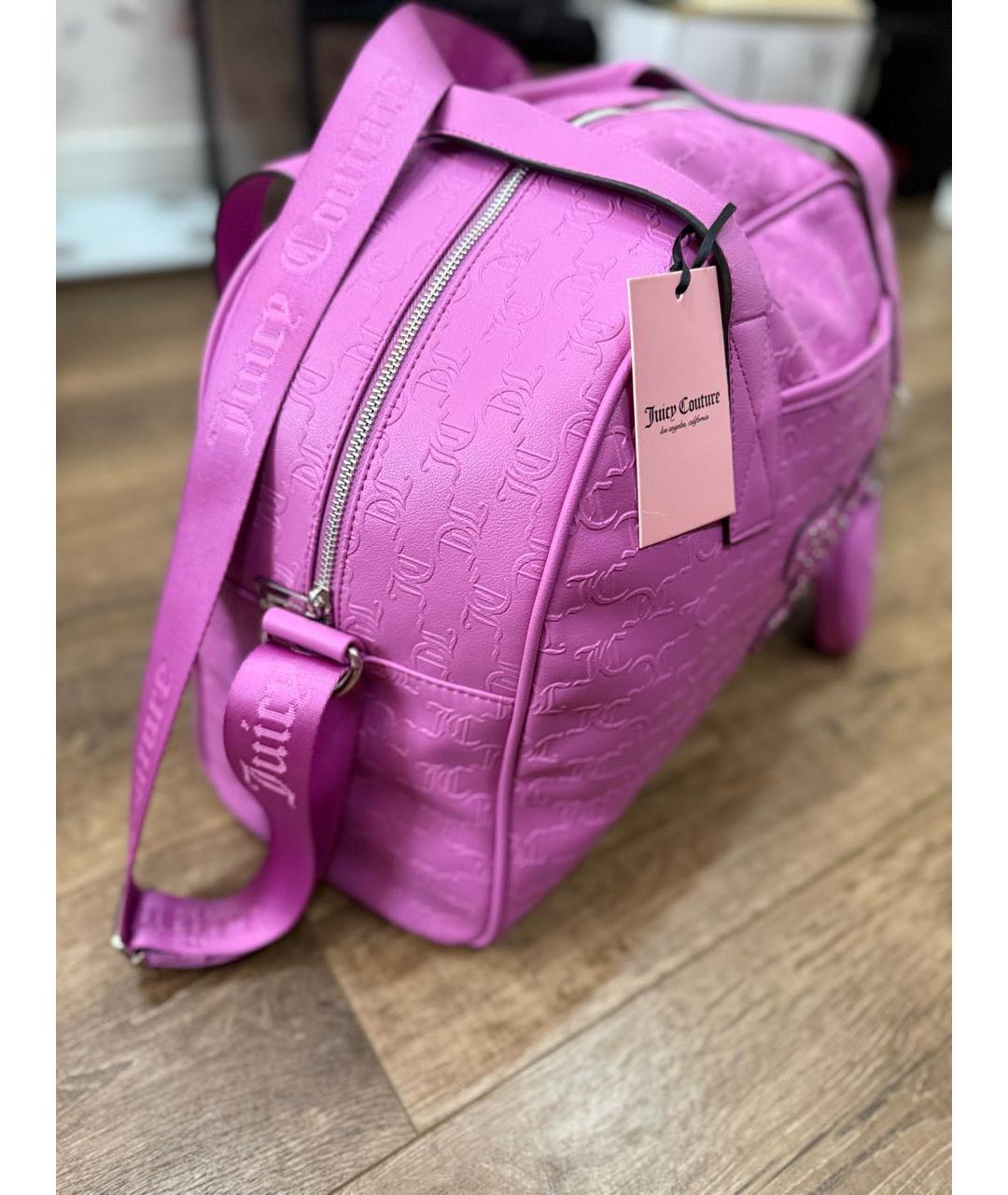 JUICY COUTURE Розовая дорожная/спортивная сумка из искусственной кожи, фото 2