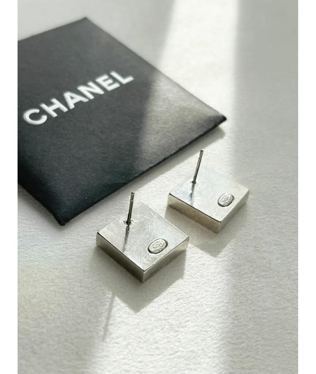 CHANEL Черные металлические серьги, фото 3