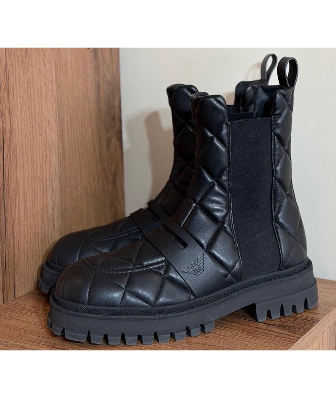 EMPORIO ARMANI Черные высокие ботинки, фото 6