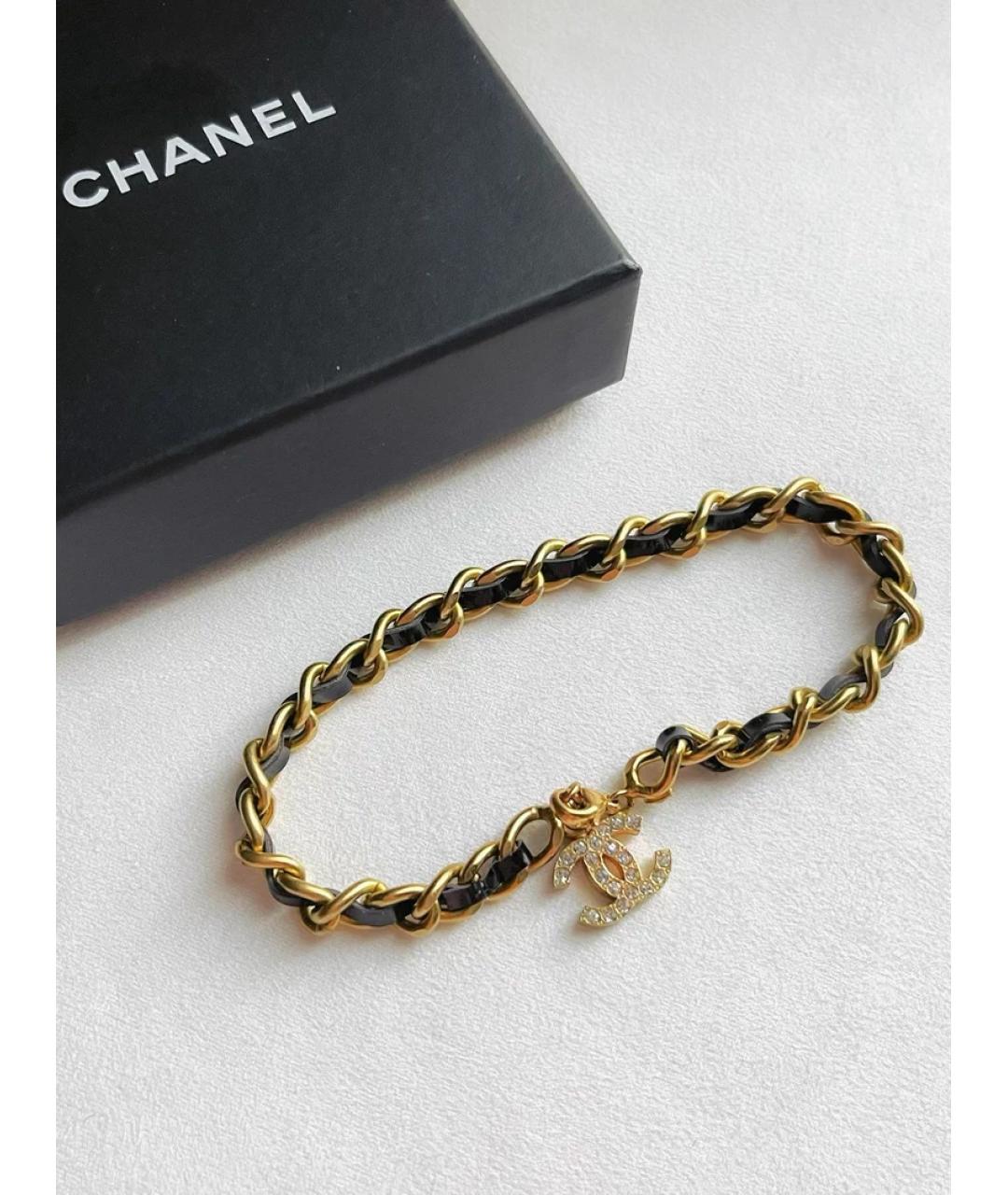 CHANEL Черный металлический браслет, фото 2
