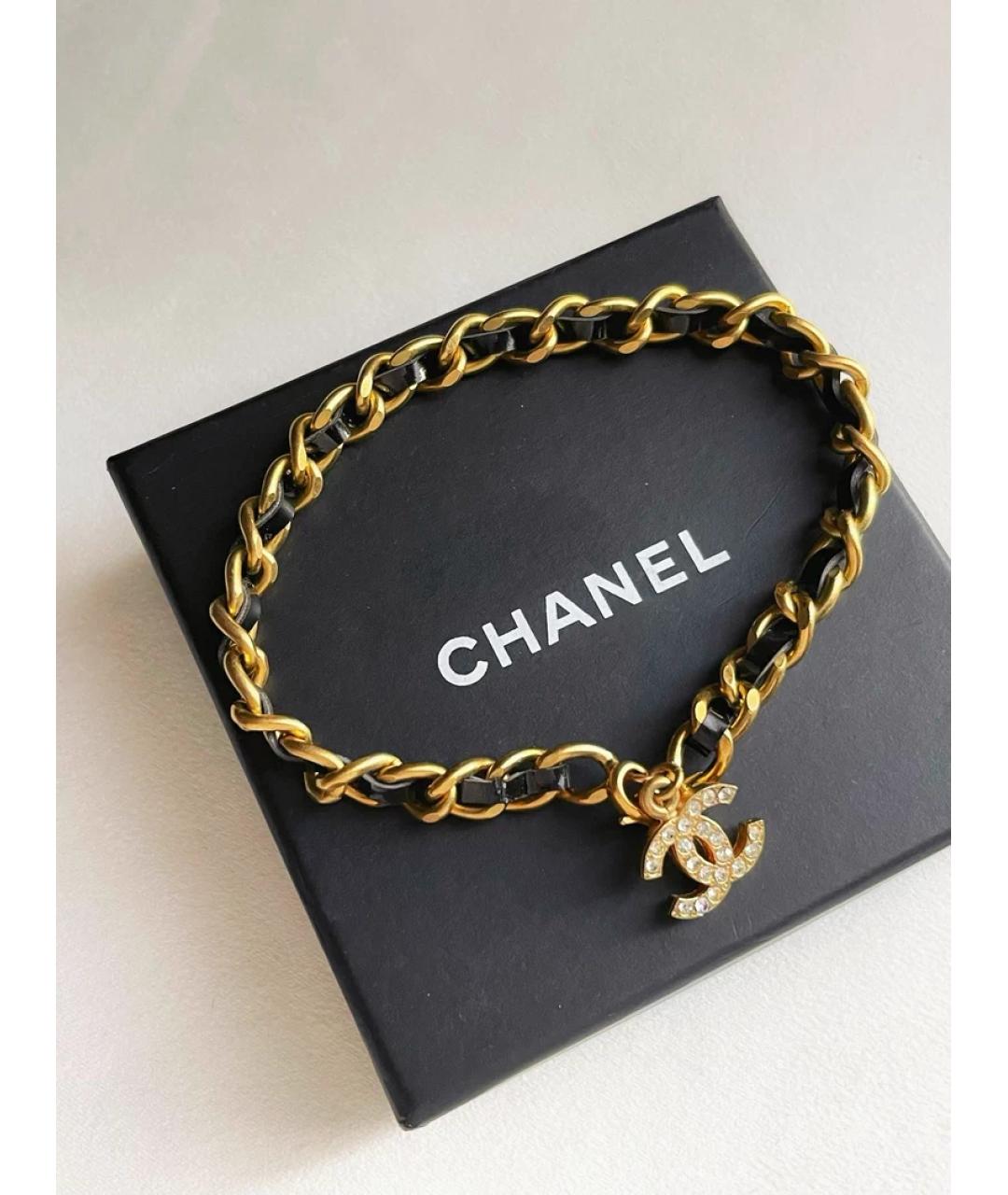 CHANEL Черный металлический браслет, фото 3