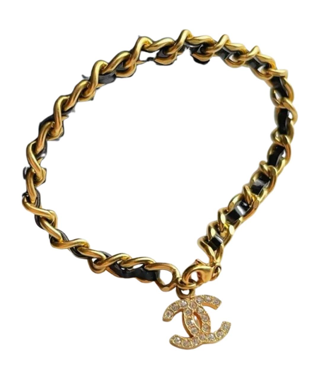 CHANEL Черный металлический браслет, фото 1