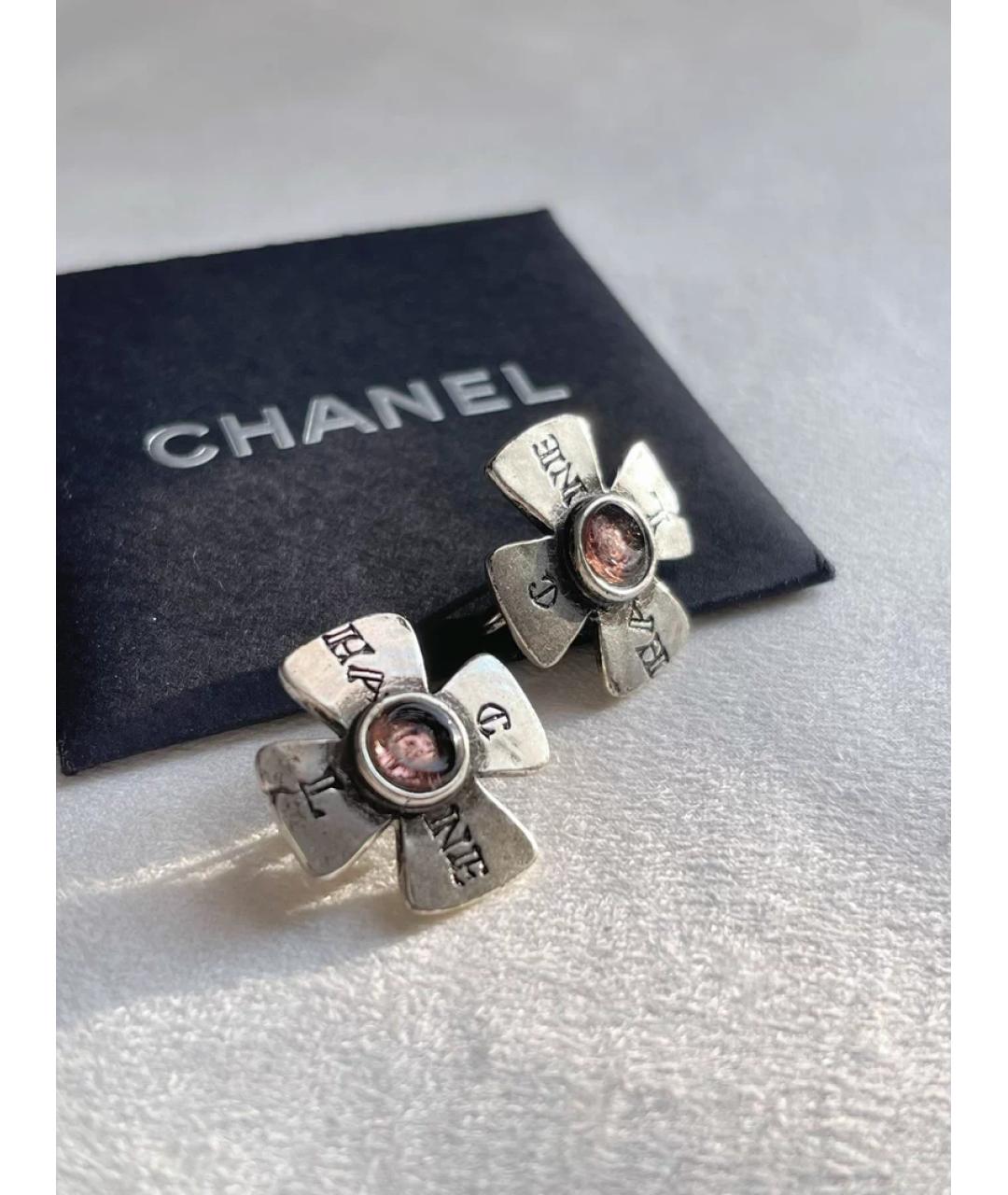 CHANEL Фиолетовые металлические серьги, фото 2