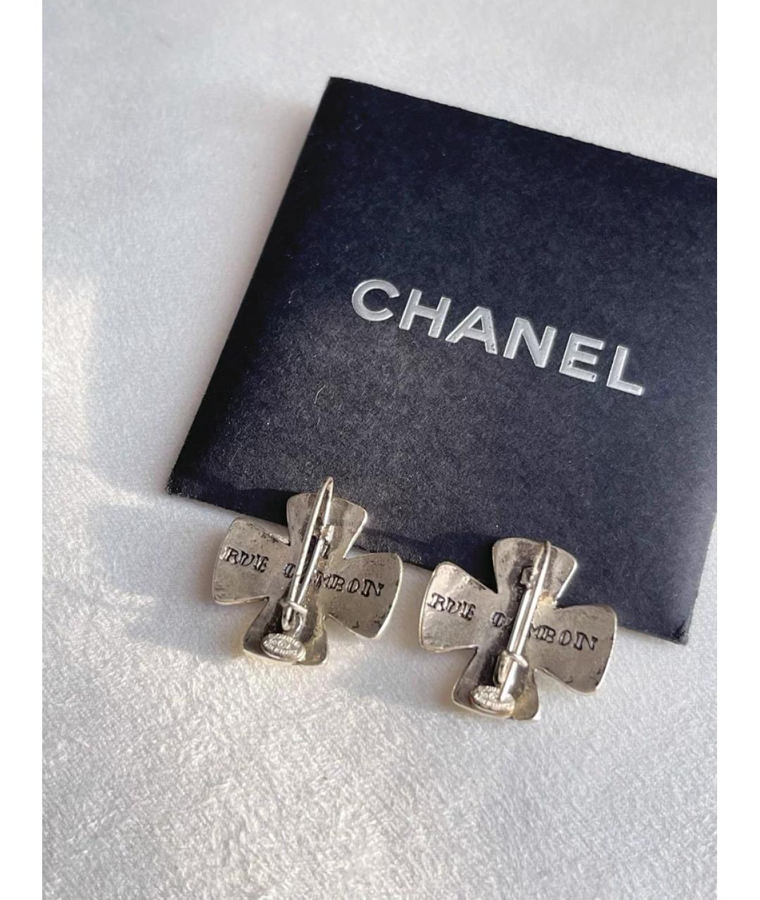 CHANEL Фиолетовые металлические серьги, фото 3