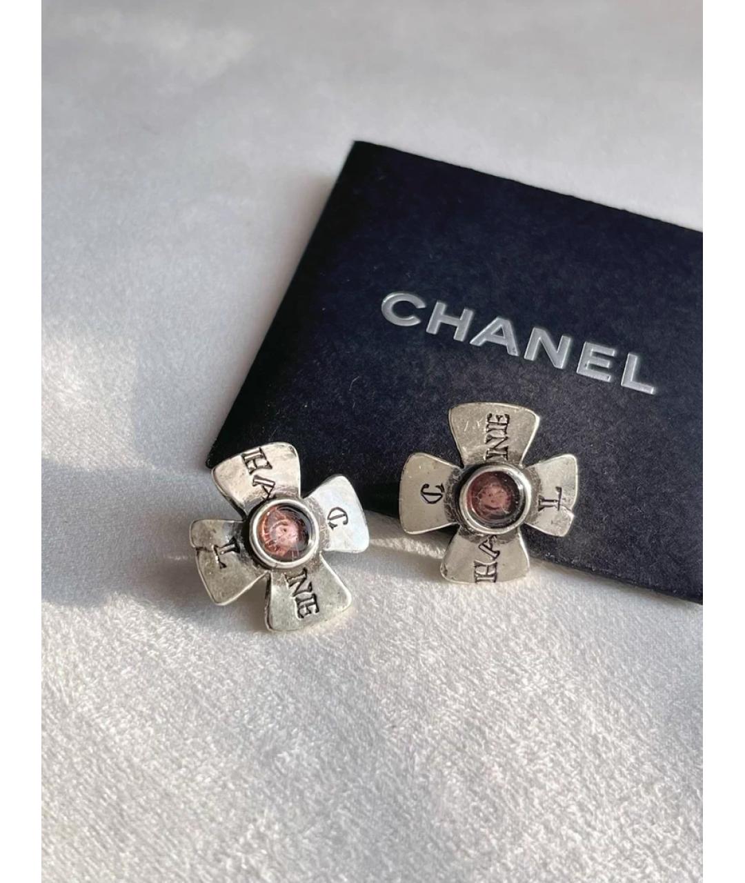 CHANEL Фиолетовые металлические серьги, фото 4