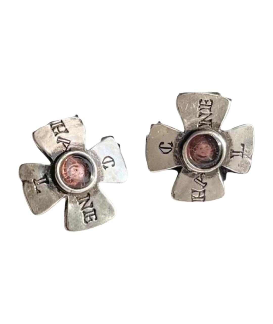 CHANEL Фиолетовые металлические серьги, фото 1