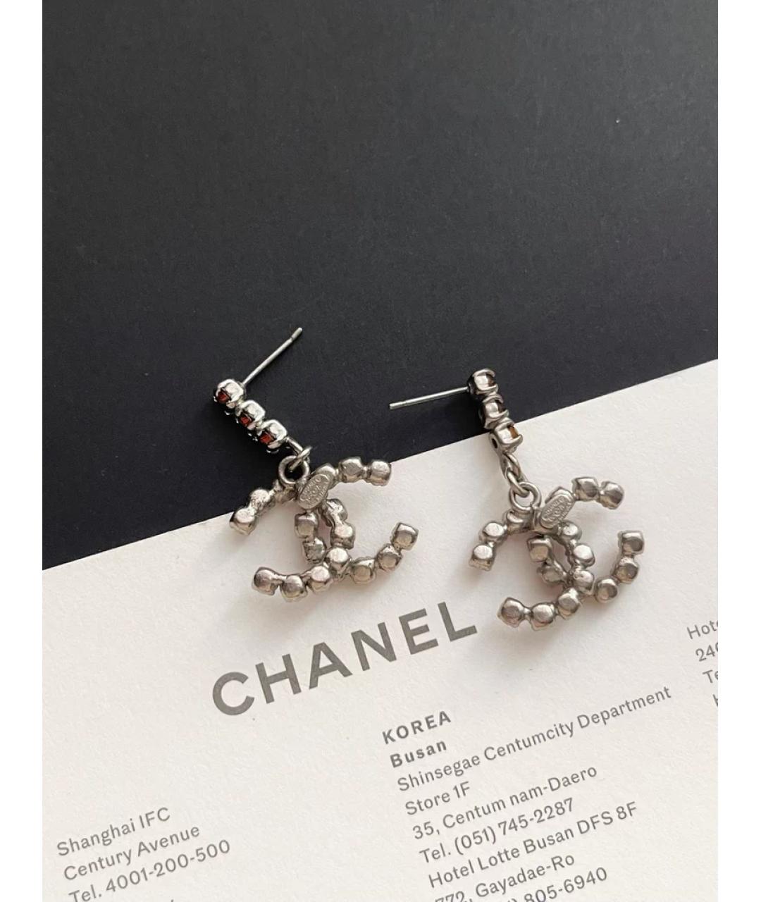 CHANEL Розовые металлические серьги, фото 2