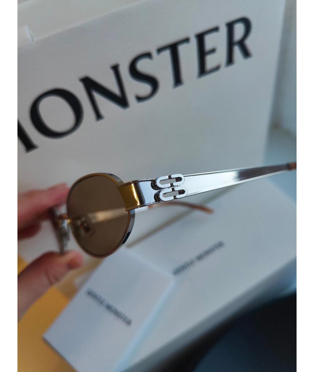 GENTLE MONSTER Коричневые металлические солнцезащитные очки, фото 3