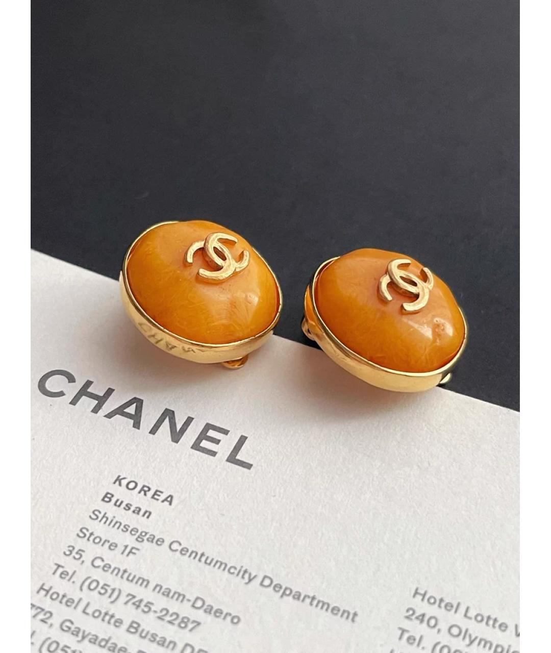 CHANEL Желтые серьги, фото 2