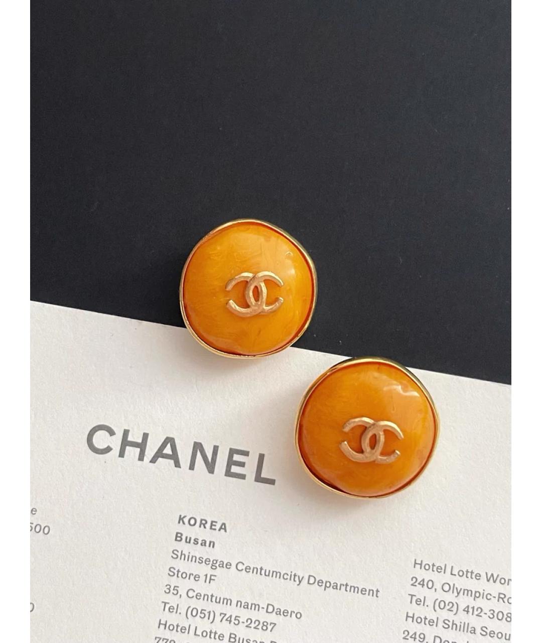 CHANEL Желтые серьги, фото 4
