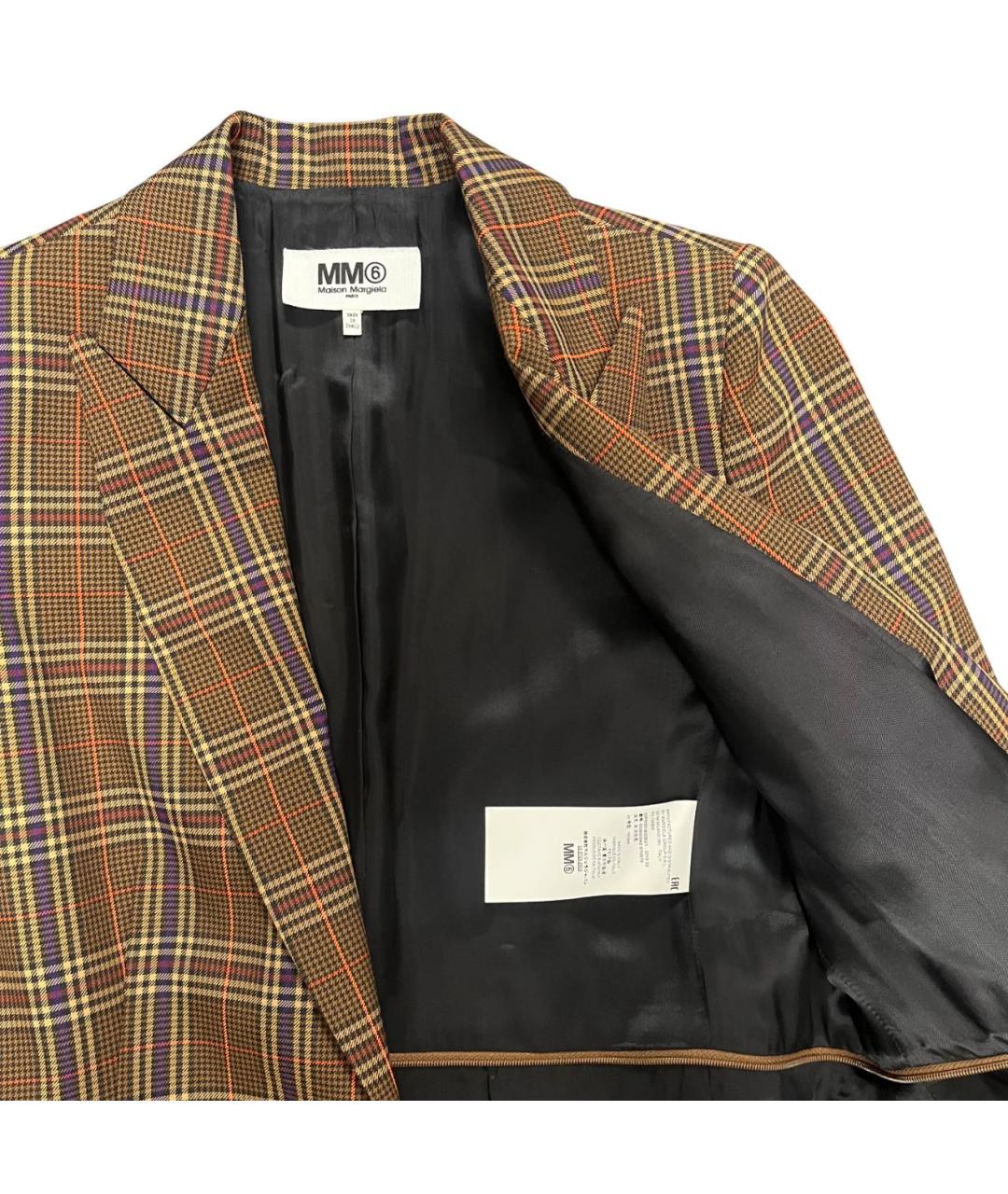 MM6 MAISON MARGIELA Коричневый полиэстеровый жакет/пиджак, фото 4
