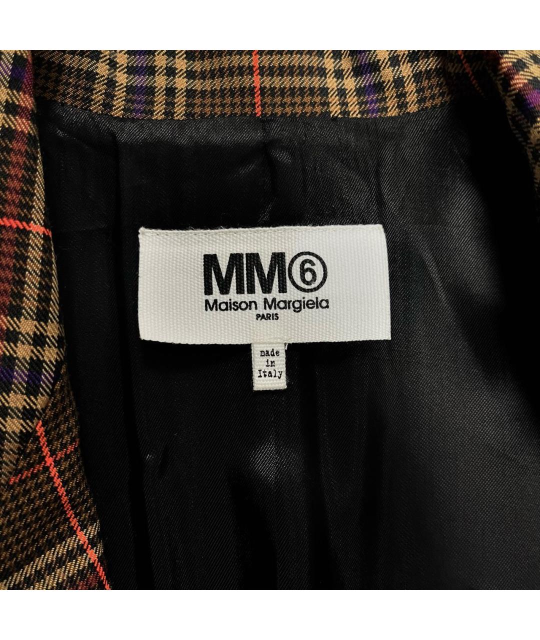 MM6 MAISON MARGIELA Коричневый полиэстеровый жакет/пиджак, фото 5