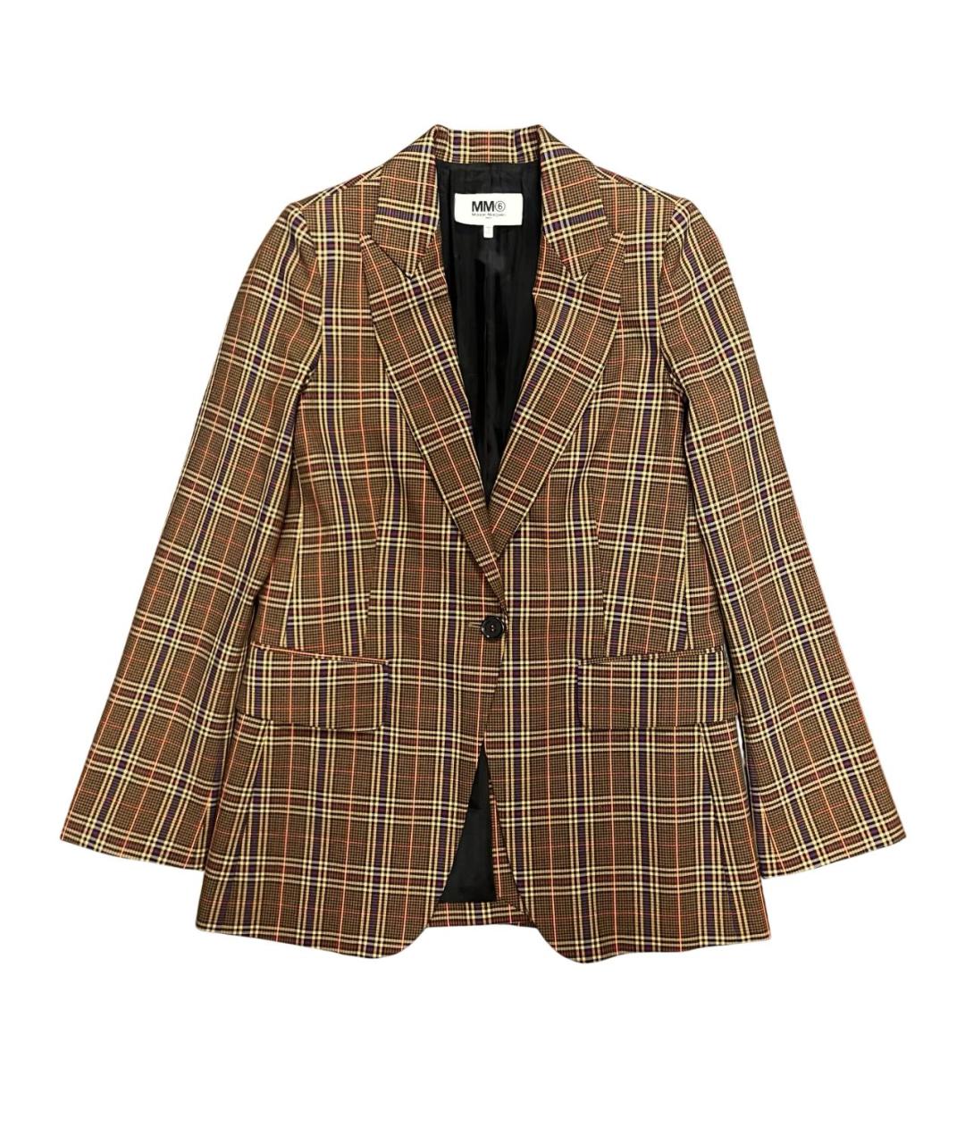 MM6 MAISON MARGIELA Коричневый полиэстеровый жакет/пиджак, фото 1