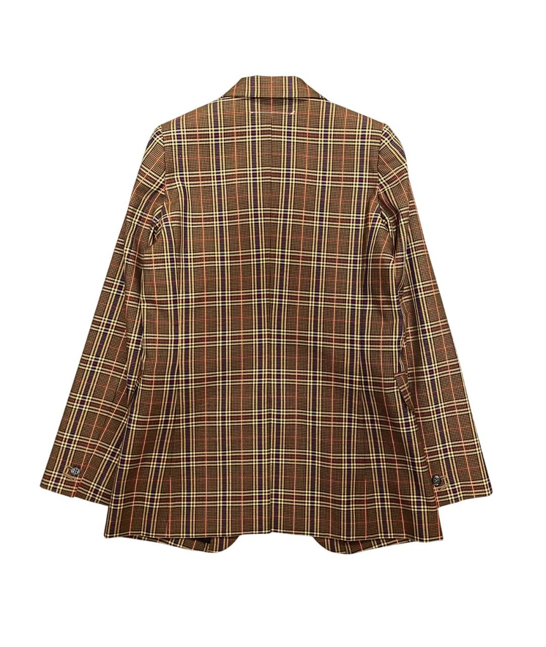 MM6 MAISON MARGIELA Коричневый полиэстеровый жакет/пиджак, фото 2