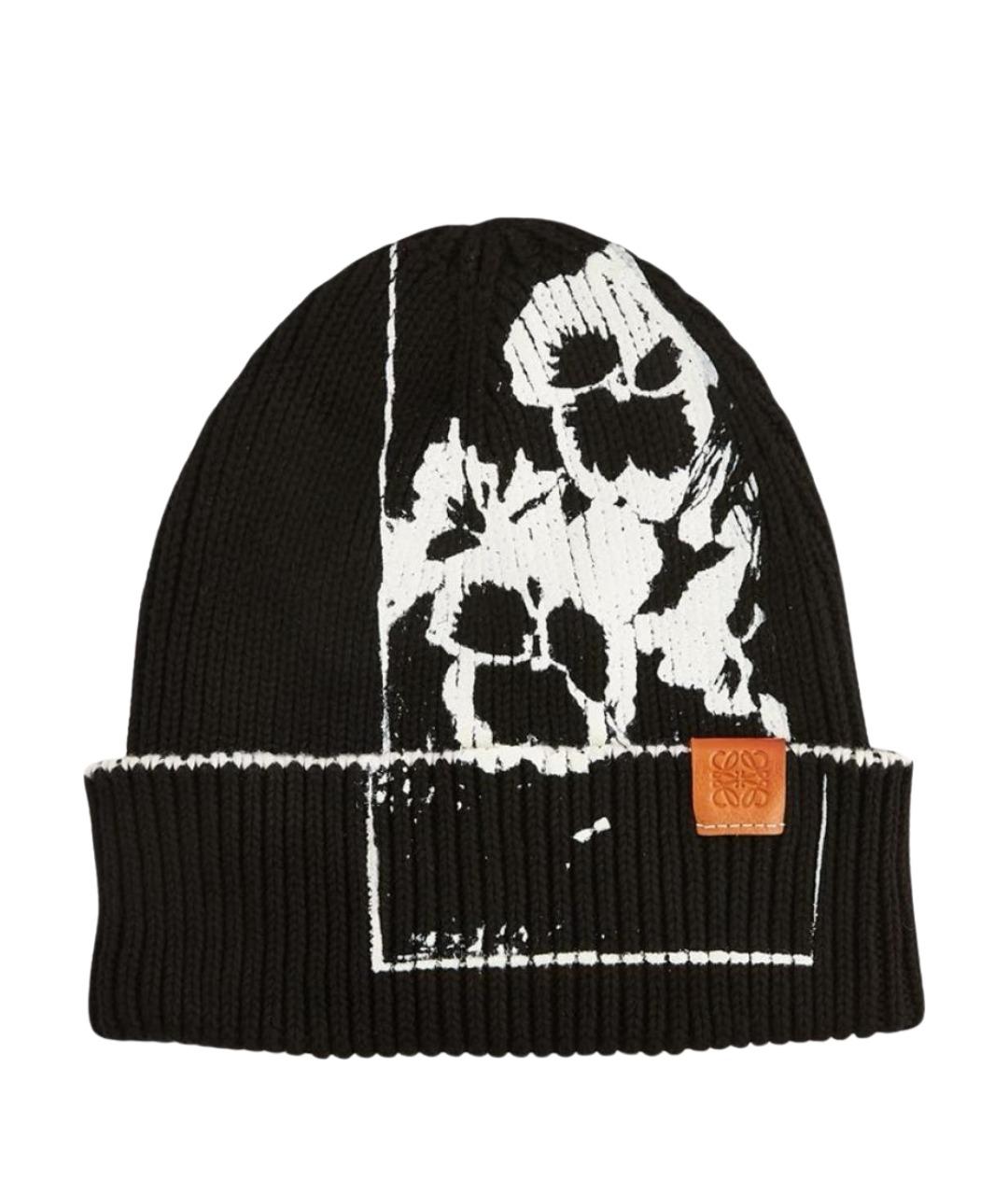 LOEWE Черная шерстяная шапка, фото 1