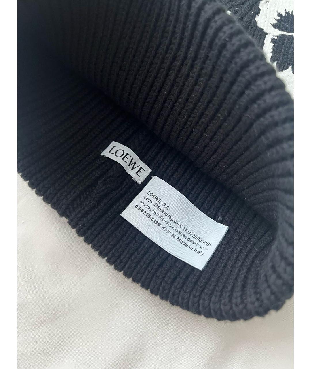 LOEWE Черная шерстяная шапка, фото 6