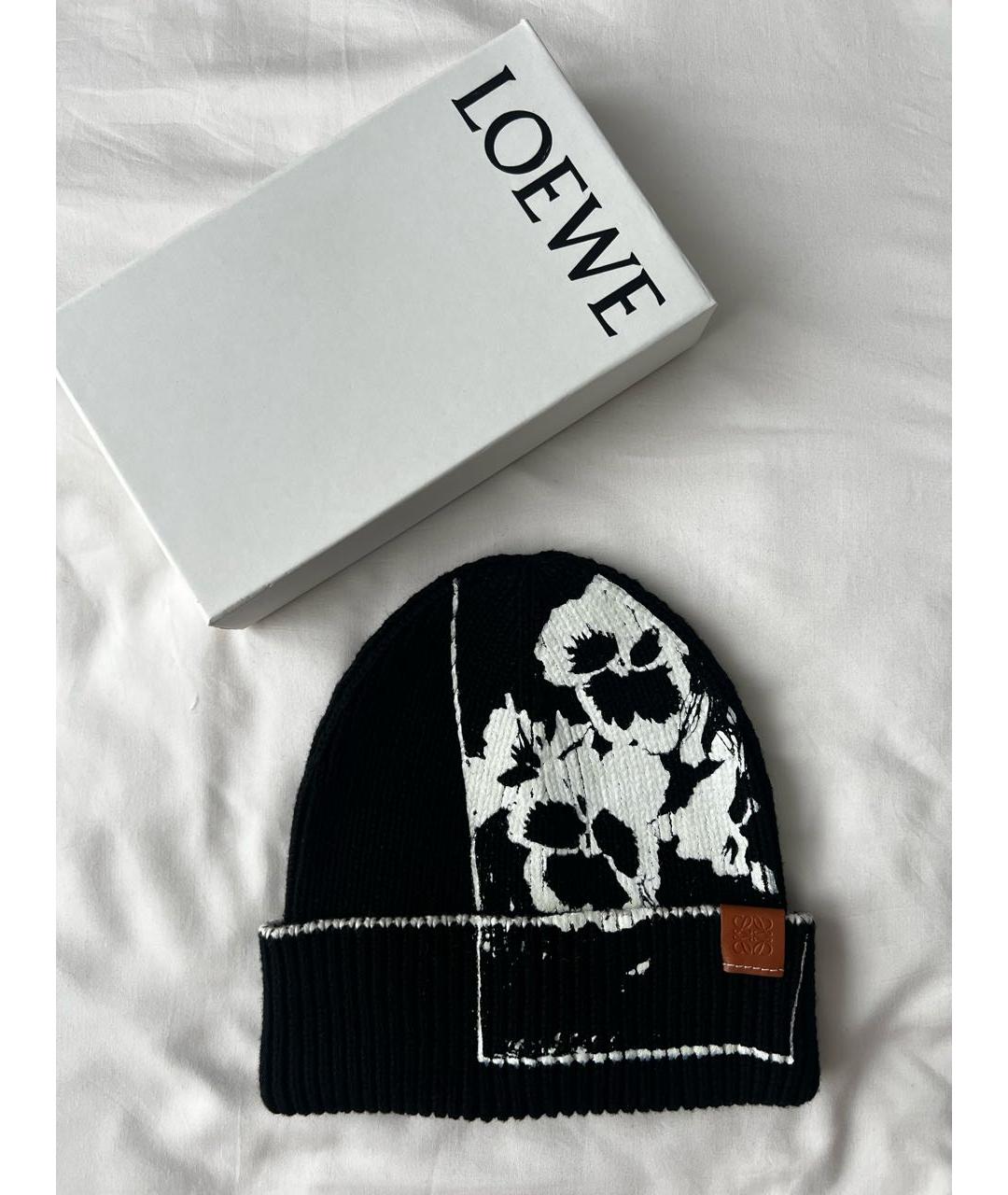 LOEWE Черная шерстяная шапка, фото 2