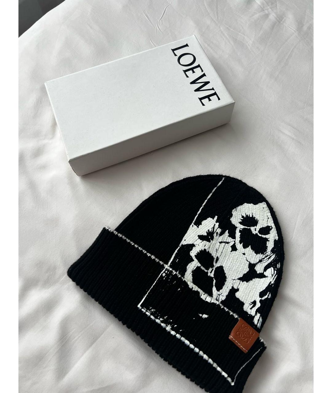 LOEWE Черная шерстяная шапка, фото 4