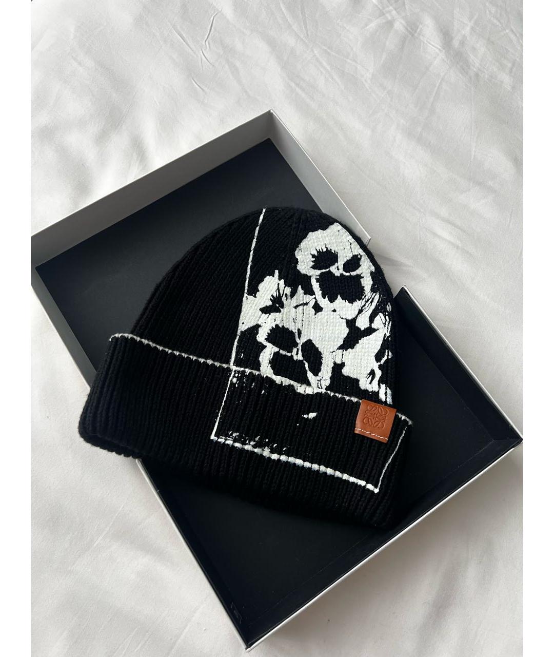 LOEWE Черная шерстяная шапка, фото 3