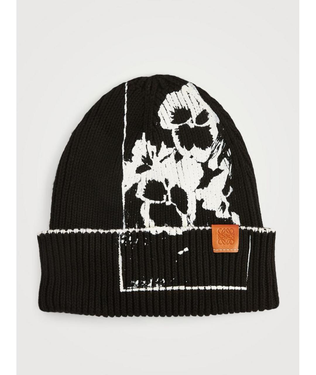 LOEWE Черная шерстяная шапка, фото 8