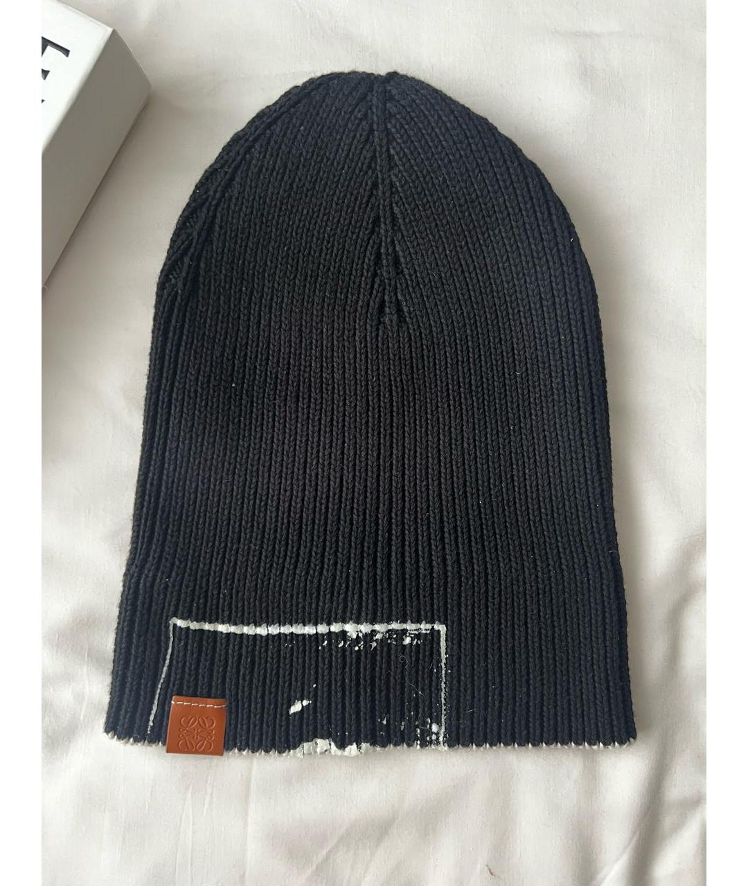 LOEWE Черная шерстяная шапка, фото 7