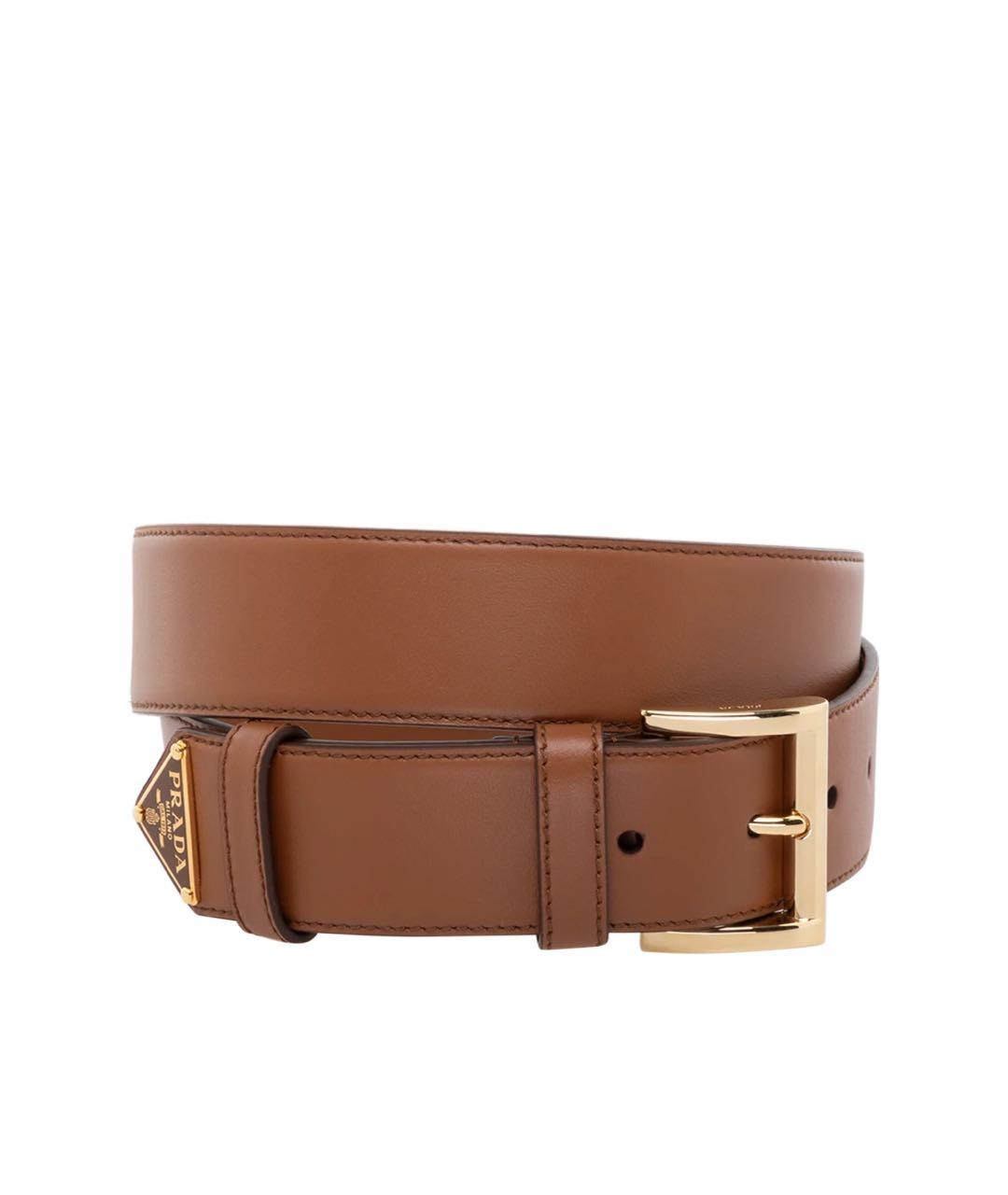 PRADA Коричневый кожаный ремень, фото 1