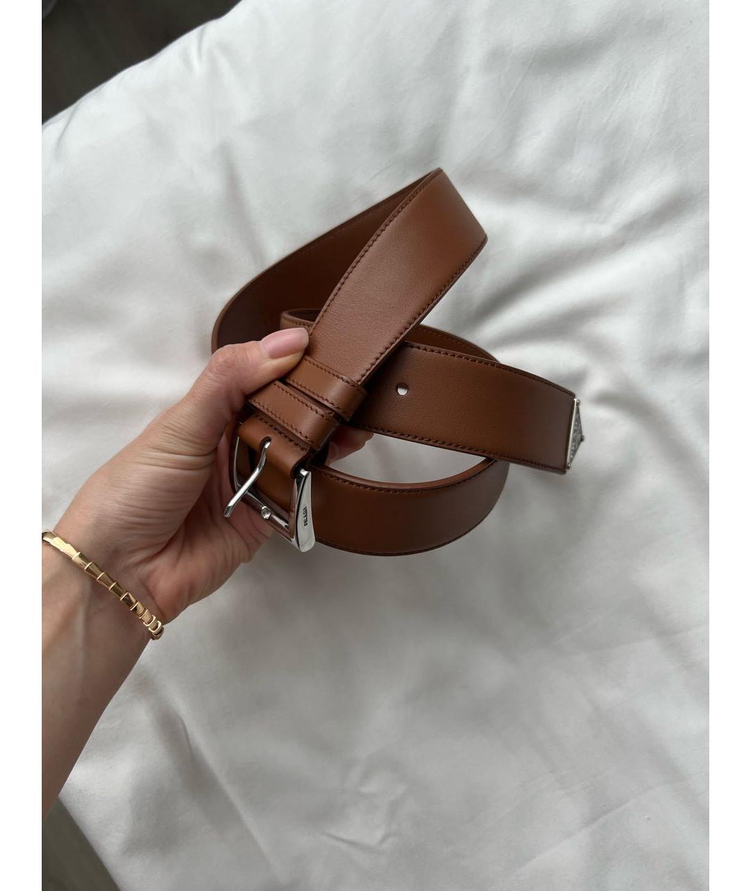PRADA Коричневый кожаный ремень, фото 2