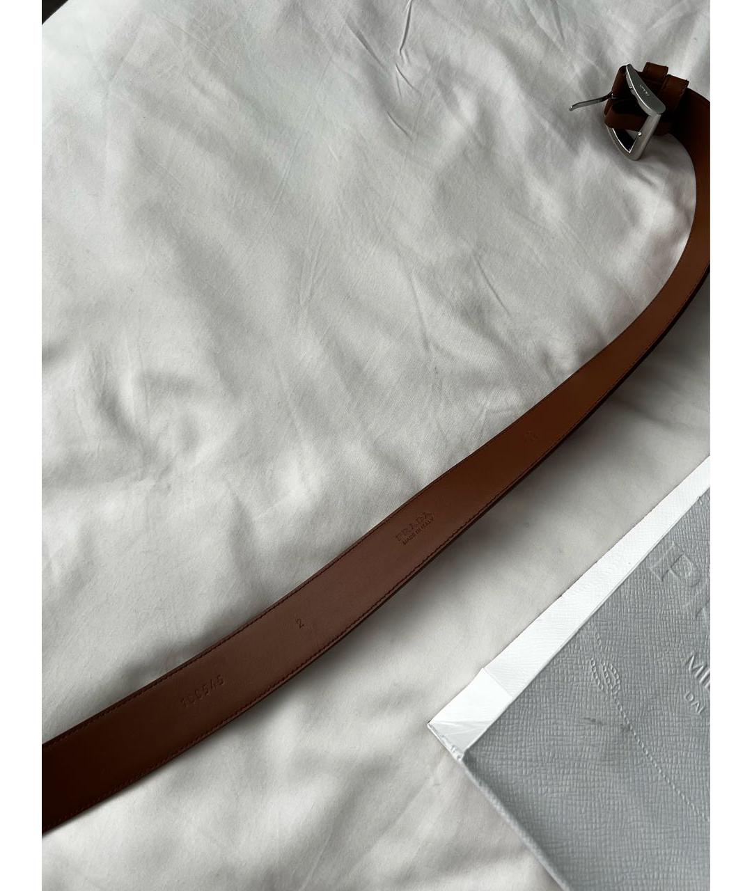 PRADA Коричневый кожаный ремень, фото 7