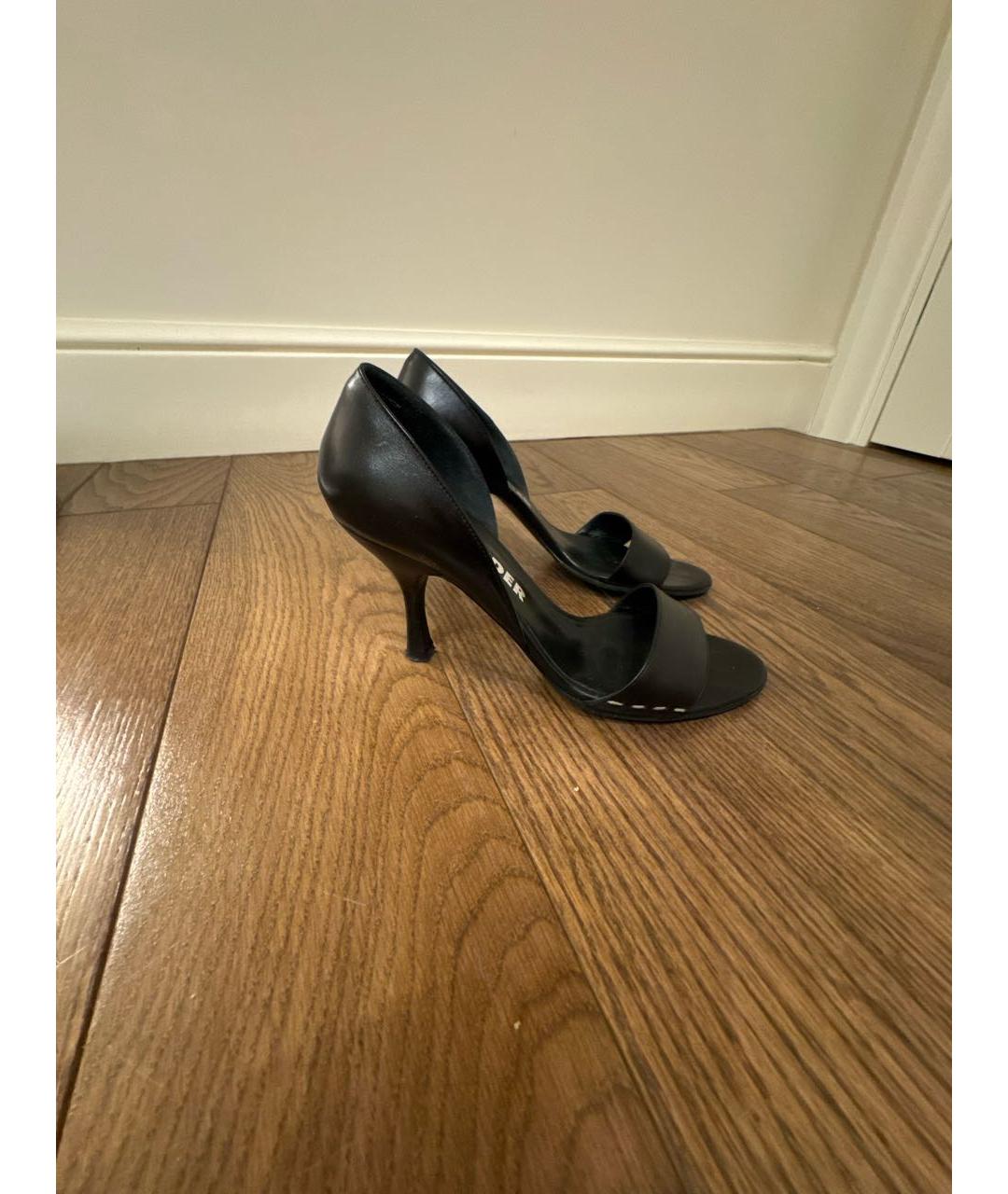 JIL SANDER Черные кожаные босоножки, фото 7
