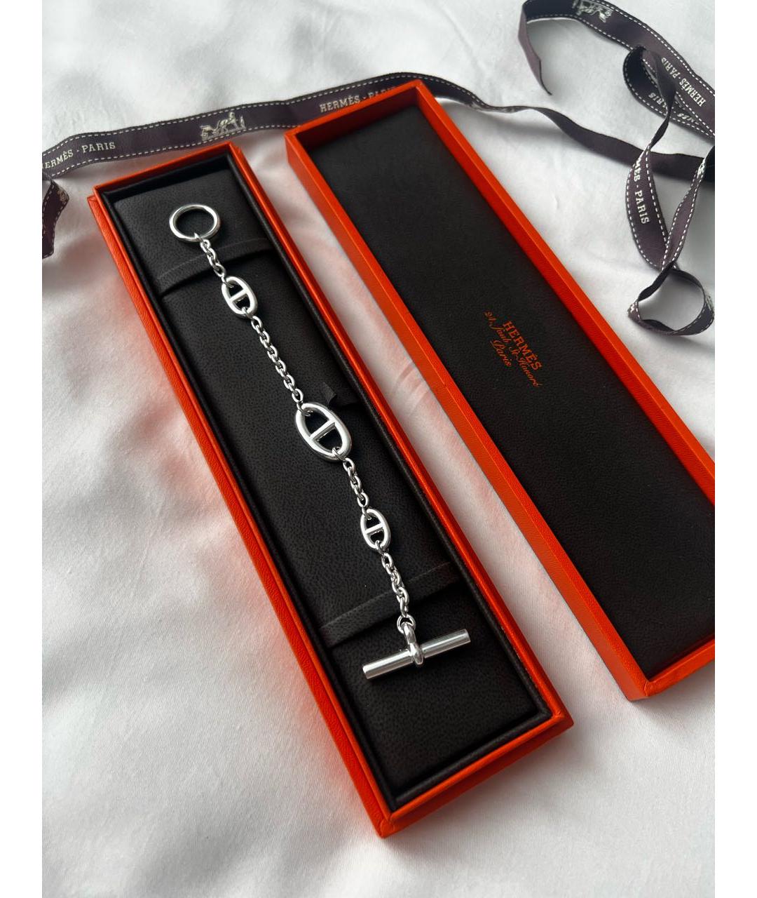 HERMES Серебрянный серебряный браслет, фото 4