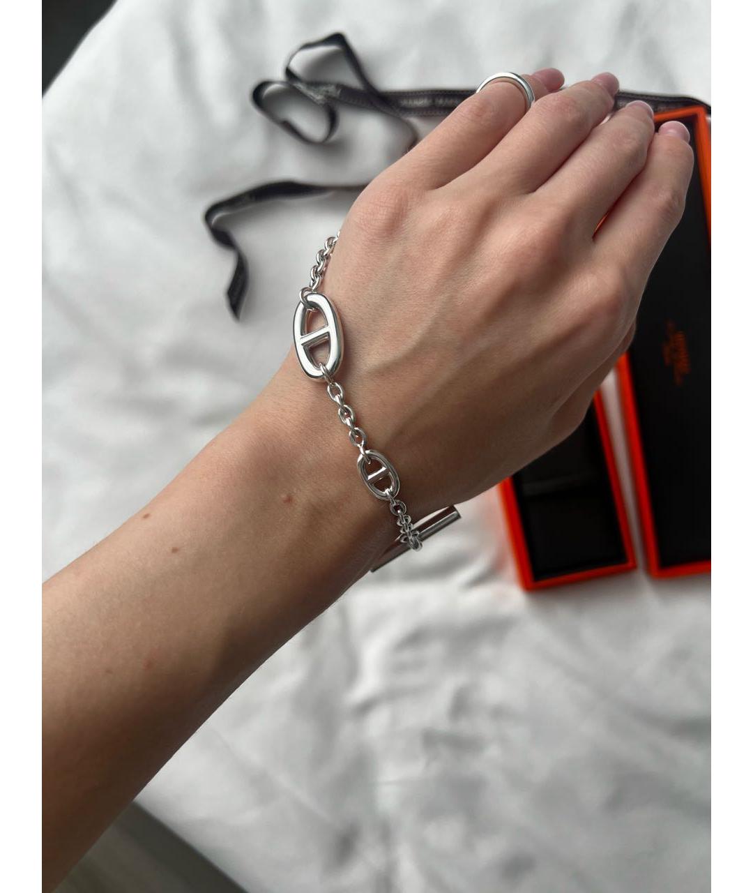 HERMES Серебрянный серебряный браслет, фото 6