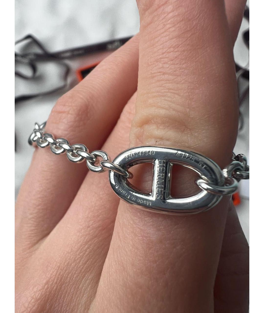 HERMES Серебрянный серебряный браслет, фото 7