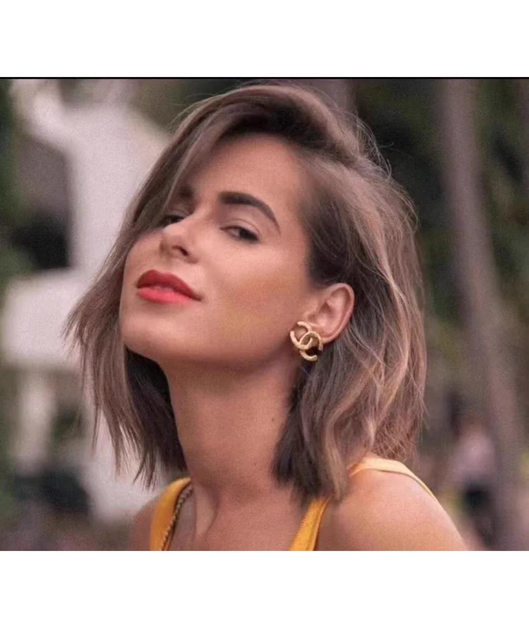 CHANEL Золотые металлические серьги, фото 3