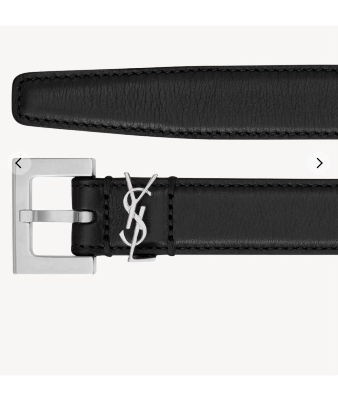 SAINT LAURENT Черный кожаный ремень, фото 2