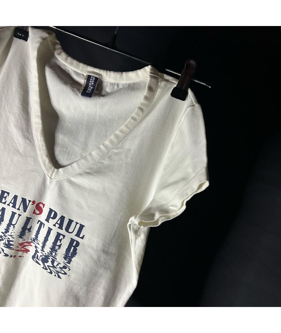 JEAN PAUL GAULTIER Белая хлопковая футболка, фото 2